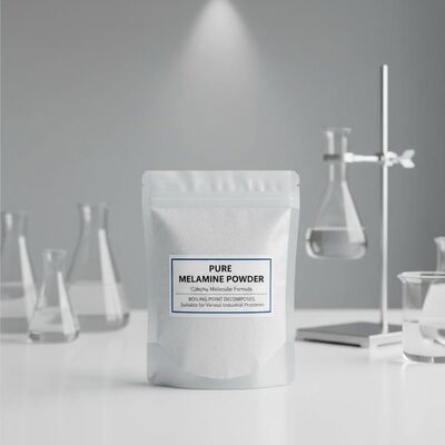 Point d'ébullition décompose la poudre de mélamine pure C3H6N6 formule moléculaire composé chimique adapté à divers procédés industriels