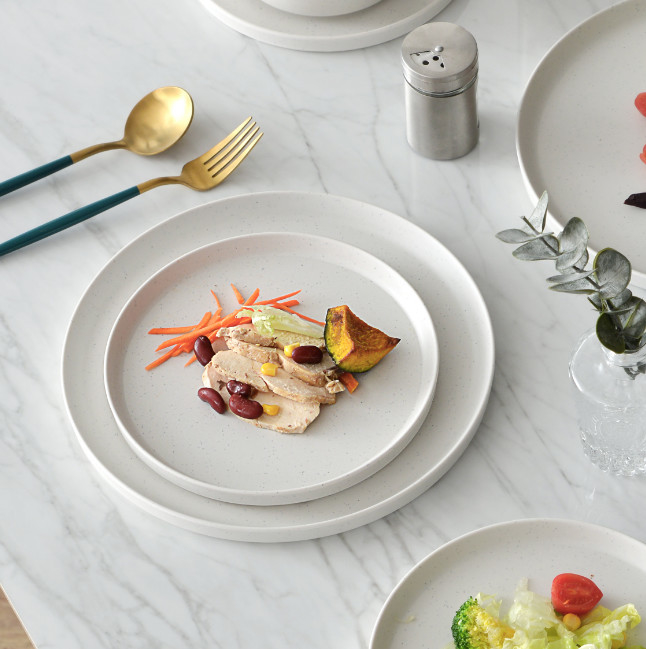White 12 Pc Melamine Dinnerware Set For Outdoor Indoor Use
