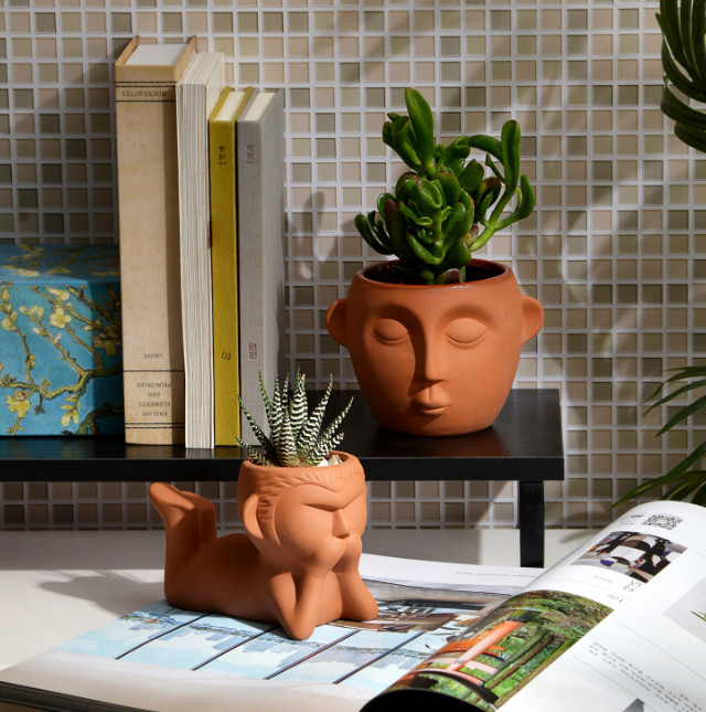 Indoor Small Terracotta Plant Pots Stain Resistance