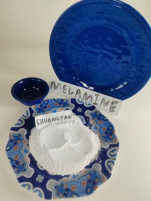 Catégorie industrielle colorée Shinning de pureté de la poudre 99,85% de mélamine de vaisselles