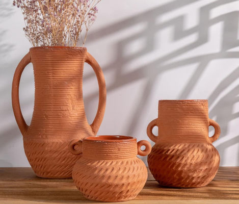 Décoration de vase de fleurs en céramique à large bouche