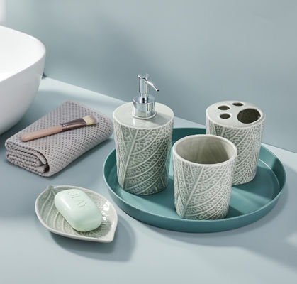 Porteurs de brosse à dents, ensemble d'accessoires de salle de bain en céramique, cadeau de Thanksgiving, décor de salle de bain, distributeur de savon salle de bain, main P