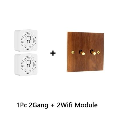 Couverture en bois massif basculant panneau de commutateur lumineux en laiton Home Wall Switch 86 Type Levier artisanal Levier caché