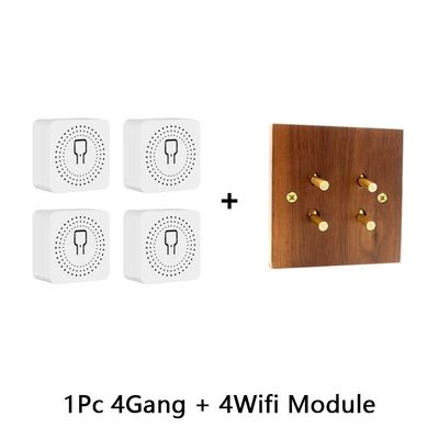 Couverture en bois massif basculant panneau de commutateur lumineux en laiton Home Wall Switch 86 Type Levier artisanal Levier caché