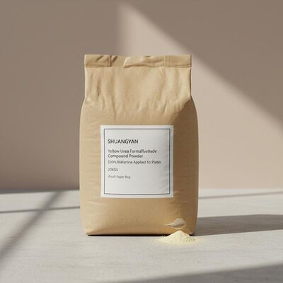 SHUANGYAN Formaldéhyde d'urée jaune en poudre composée 100% mélamine appliquée sur des plaques 20 kg/sac de papier kraft